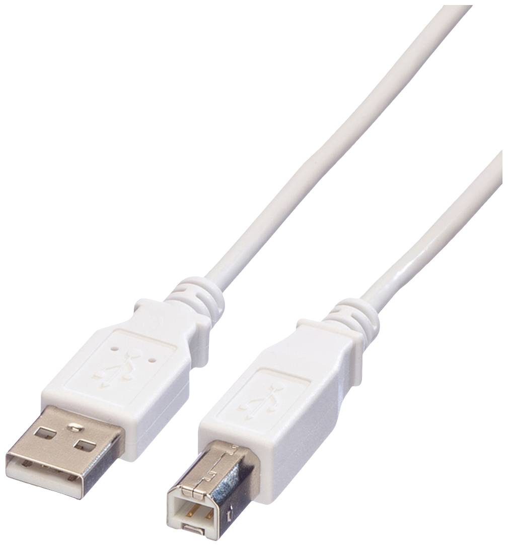 VALUE USB 2.0 Kabel, type A-B, Type A-B, wit, 3 m