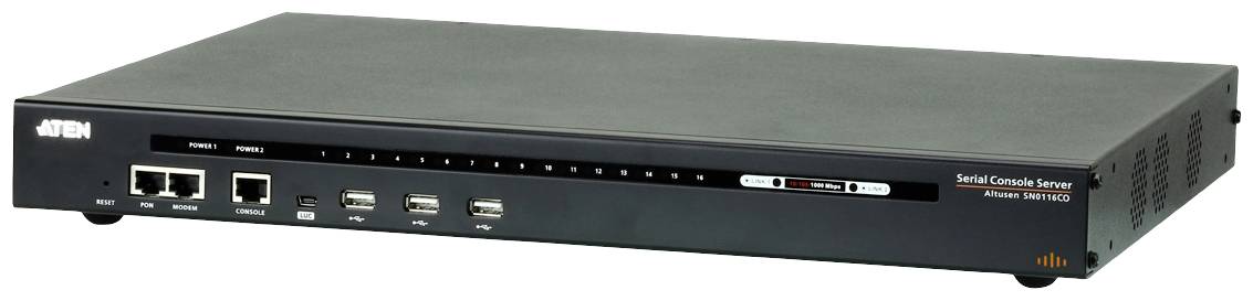 ATEN SN0116CO 16-poorts seriële consoleserver met dubbele voeding/LAN