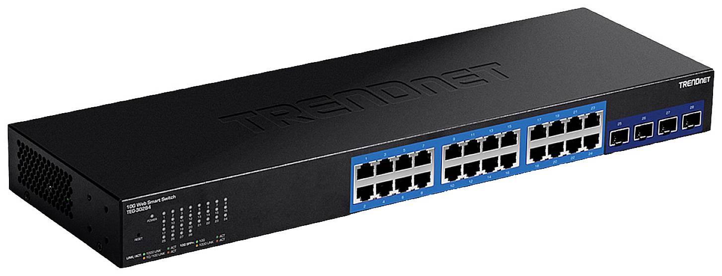 TrendNet TEG-30284 TRENDnet TEG 30284 - Switch - Smart - 24 x 10/100/1000 + 4 x 10 Gigabit SFP+ Netwerk switch 10 / 100