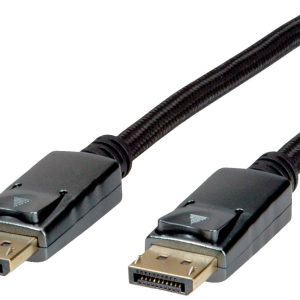 ROLINE DisplayPort Kabel, DP v1.4, M/M, zwart / zilver, 3 m ROLINE DisplayPort Kabel, DP v1.4, M/M, zwart / zilver, 3 m
