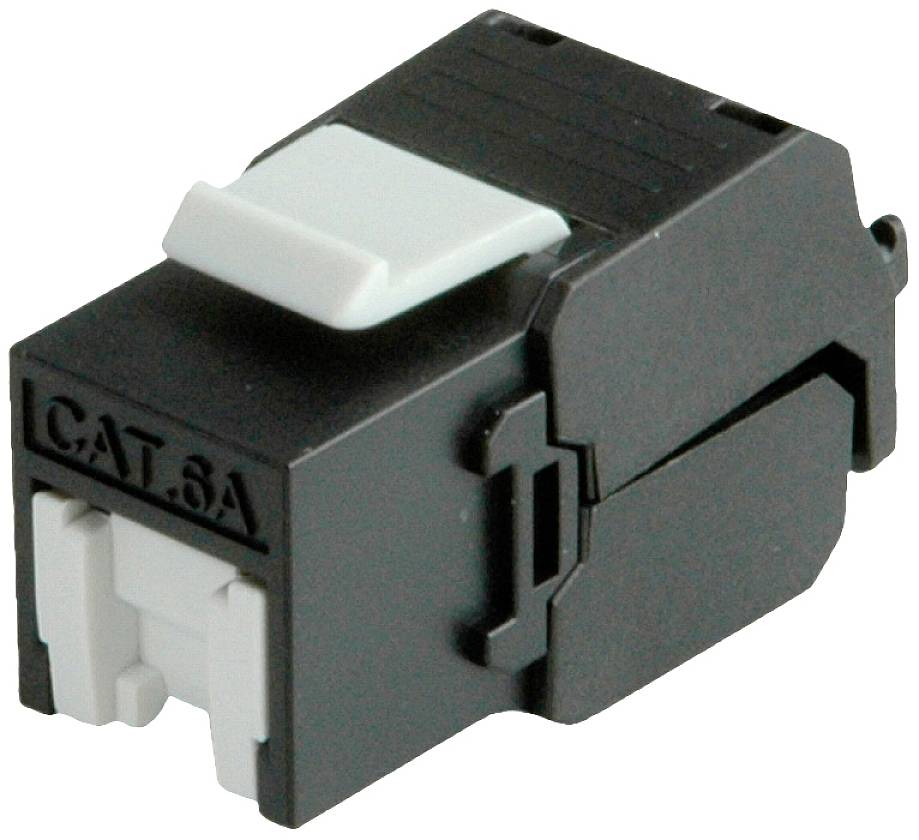 ROLINE Cat.6A (Klasse EA) Keystone, RJ45, niet afgeschermd, zonder gereedschap, zwart