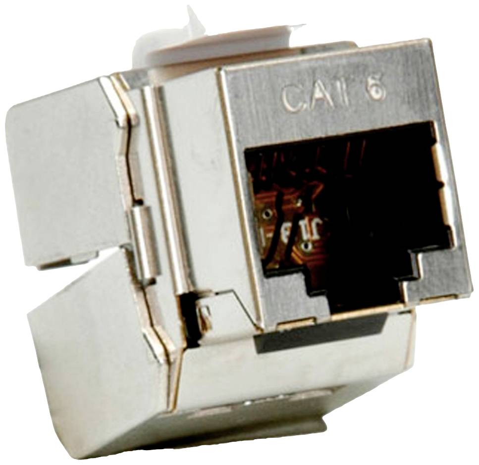 ROLINE Cat.6 (Class E) Keystone, afgeschermd, zilverkleurig, geen gereedschap nodig