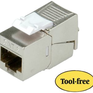 ROLINE Cat.6 (Class E)/Keystone, RJ-45, afgeschermd, zonder gereedschap, compact, zilverkleurig ROLINE Cat.6 (Class E)/Keystone, RJ-45, afgeschermd, zonder gereedschap, compact, zilverkleurig
