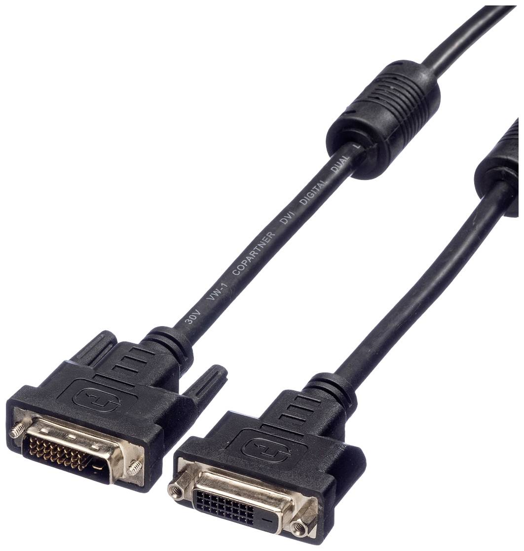 VALUE DVI verlengkabel, DVI M-F, (24+1) dual link, 3 m