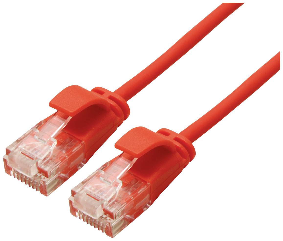 ROLINE UTP Data Center Patchkabel Cat.6A (Class EA), LSOH, extra dun, rood, 1 m