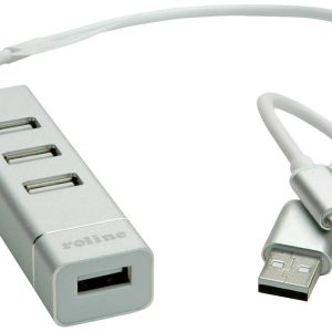 ROLINE USB 2.0 notebook hub, 4 poorten, type A+C aansluitkabel ROLINE USB 2.0 notebook hub, 4 poorten, type A+C aansluitkabel