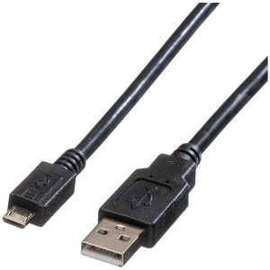 ROLINE USB 2.0 Kabel, USB A Male – Micro USB B Male, zwart, 3 m ROLINE USB 2.0 Kabel, USB A Male – Micro USB B Male, zwart, 3 m