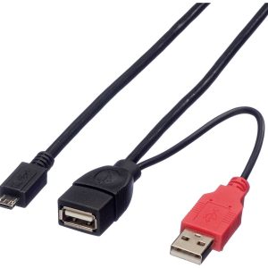 ROLINE USB 2.0 Y kabel, 2x Type A (M/F) – Micro B M, 1m ROLINE USB 2.0 Y kabel, 2x Type A (M/F) – Micro B M, 1m