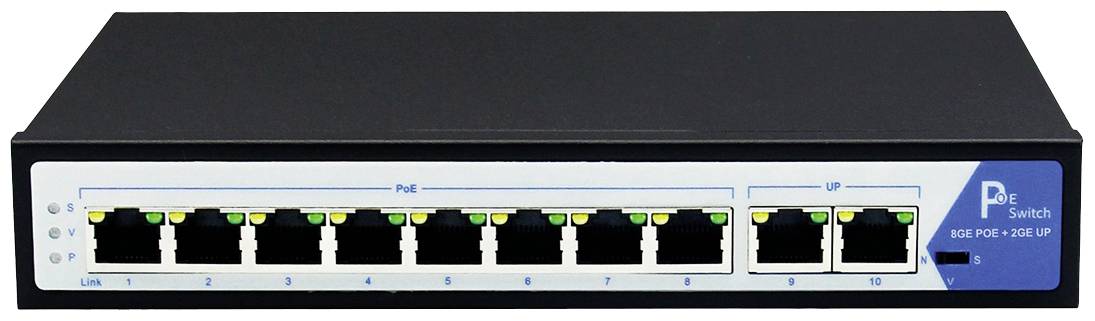 VALUE PoE+ Gigabit Ethernet Switch, 8+2 Ports