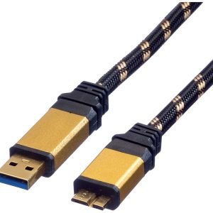 ROLINE GOLD USB 3.2 Gen 1 Kabel, USB A – Micro B, M/M, 0,8 m ROLINE GOLD USB 3.2 Gen 1 Kabel, USB A – Micro B, M/M, 0,8 m