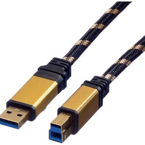 ROLINE GOLD USB 3.2 Gen 1 kabel, type A-B, 1,8 m ROLINE GOLD USB 3.2 Gen 1 kabel, type A-B, 1,8 m