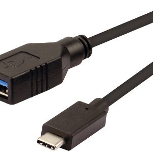 ROLINE USB 3.2 Gen 1 Type C kabel, C-A, M/F, OTG, zwart, zwart, 0,15 m ROLINE USB 3.2 Gen 1 Type C kabel, C-A, M/F, OTG, zwart, zwart, 0,15 m