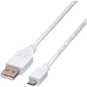 VALUE USB 2.0 Kabel, USB A Male – Micro USB B Male, wit, 0,8 m VALUE USB 2.0 Kabel, USB A Male – Micro USB B Male, wit, 0,8 m