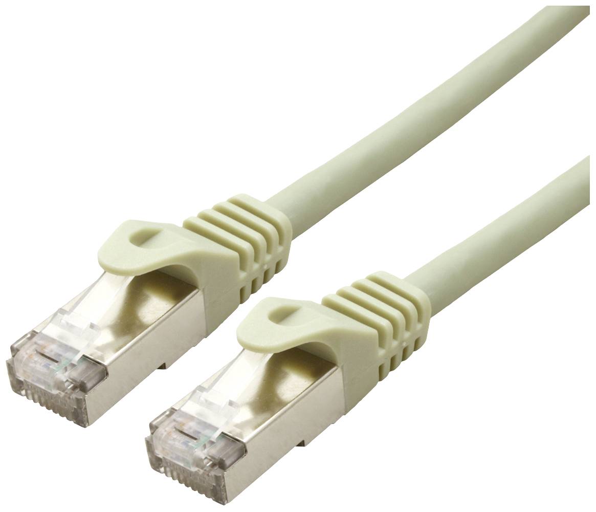VALUE patchkabel Cat.6A (Klasse EA) S/FTP (PiMF), massief draad, LSOH, grijs, 50 m