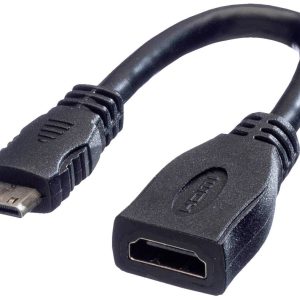 VALUE Monitorkabel HDMI High Speed met Ethernet, HDMI Female – Mini HDMI Male, 0,15 m VALUE Monitorkabel HDMI High Speed met Ethernet, HDMI Female – Mini HDMI Male, 0,15 m