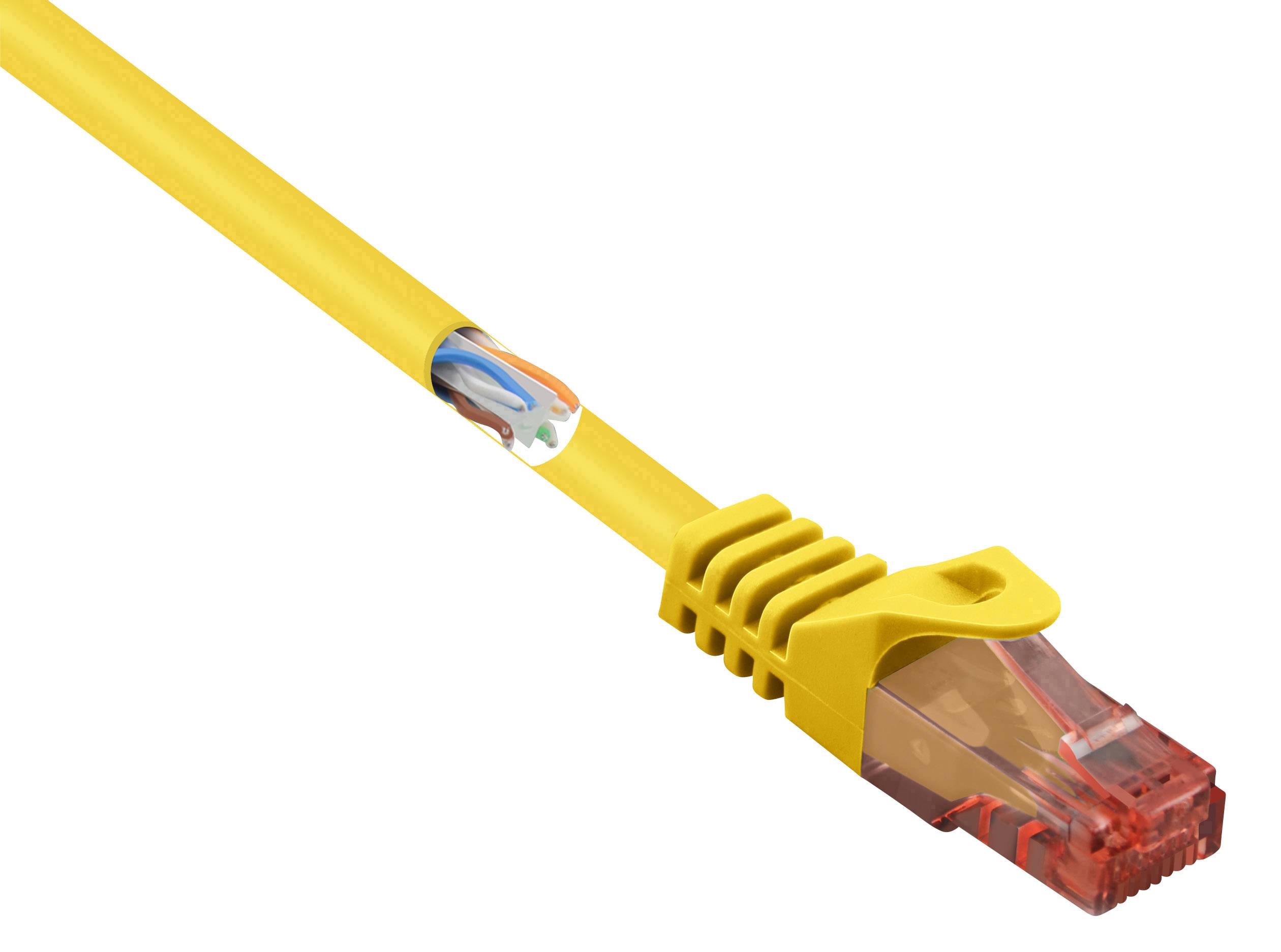 Renkforce RF-5128866 RJ45 Netwerkkabel, patchkabel CAT 6 U/UTP 2.00 m Geel Snagless, Halogeenvrij 1 stuk(s)