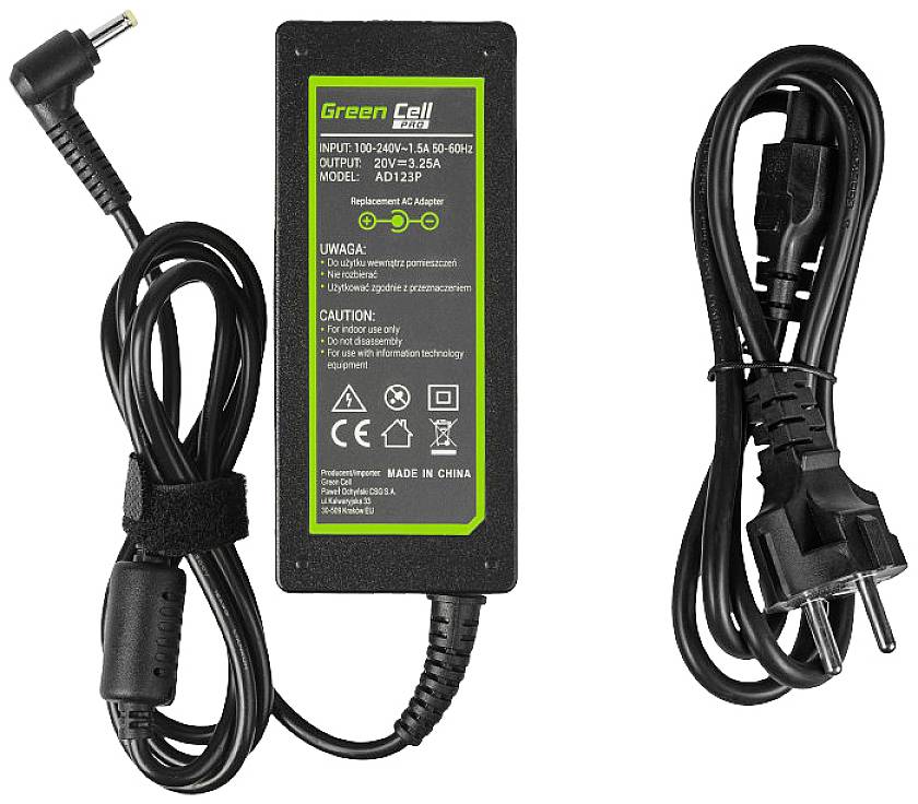 Green Cell AD123P Laptop netvoeding 65 W 20 V 3.25 A