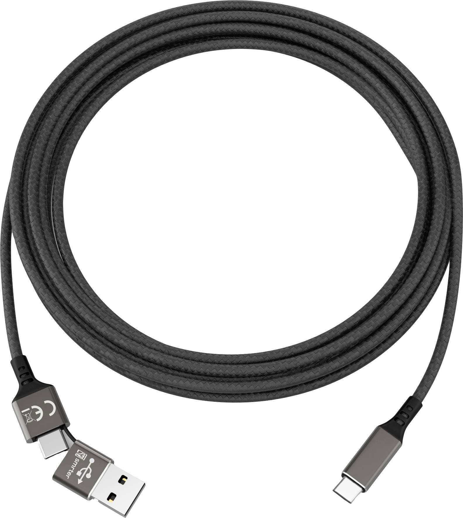 Smrter SMRTER_SPEEDY_C_BK USB-kabel USB 2.0 USB-C stekker, USB-C stekker 1.00 m Meerdere kleuren