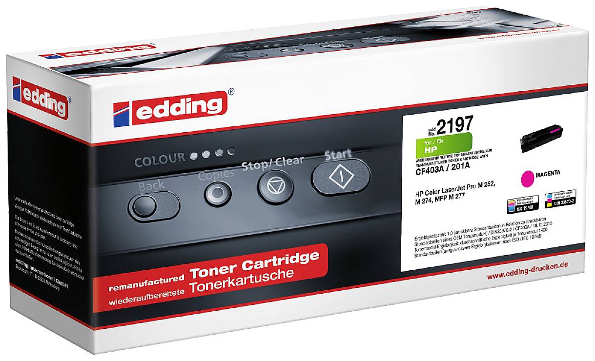 Edding EDD-2197 Toner vervangt HP 201A (CF403A) Magenta 1400 bladzijden Compatibel Tonercassette