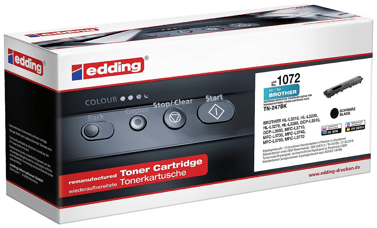 Edding Tonercassette vervangt Brother TN-247BK Compatibel Zwart 3000 bladzijden EDD-1072