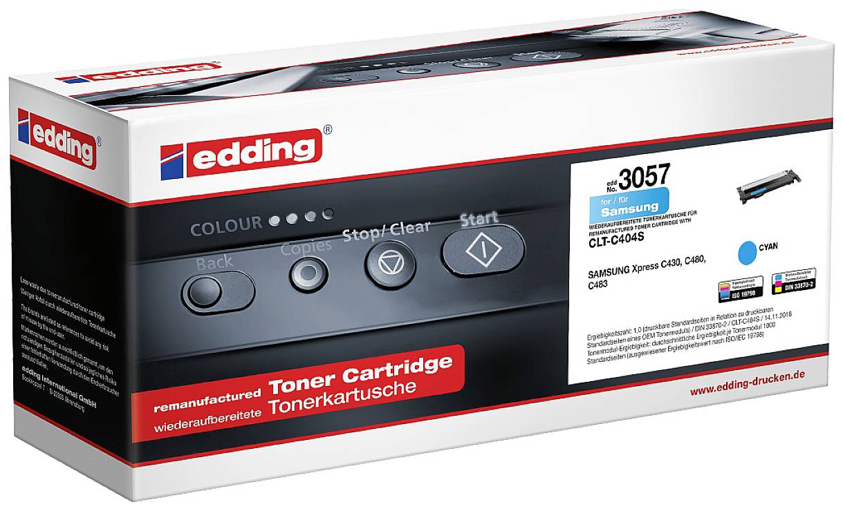 Edding Tonercassette vervangt Samsung CLT-C404S Compatibel Cyaan 1000 bladzijden EDD-3057