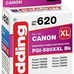 Edding Inktcartridge vervangt Canon PGI-580BK XXL Compatibel Zwart EDD-620 18-620 Edding Inktcartridge vervangt Canon PGI-580BK XXL Compatibel Zwart EDD-620 18-620