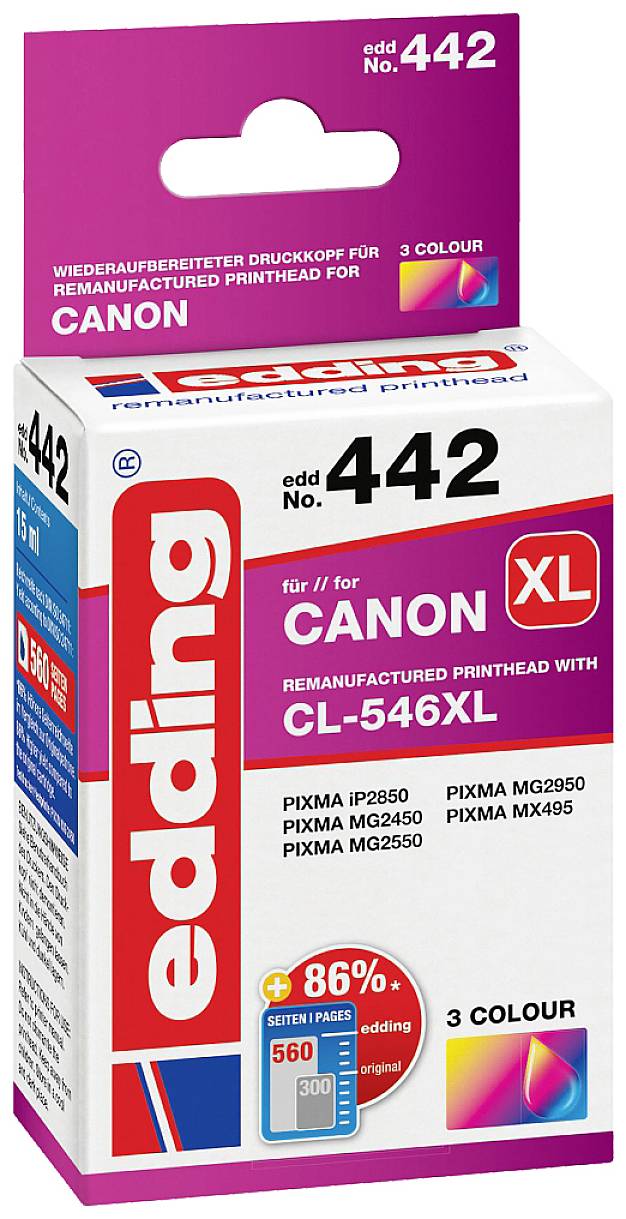 Edding Inktcartridge vervangt Canon CL-546 XL Compatibel Kleur EDD-442 18-442