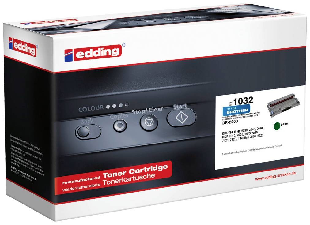 Edding Drum vervangt Brother DR-2000 Compatibel Zwart 12000 bladzijden EDD-1032 18-1032