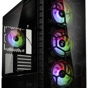 Kolink Observatory Y aRGB Midi-tower Behuizing, Gaming-behuizing Zwart 4 voorgeïnstalleerde LED-ventilators, Zijvenster, Kolink Observatory Y aRGB Midi-tower Behuizing, Gaming-behuizing Zwart 4 voorgeïnstalleerde LED-ventilators, Zijvenster,