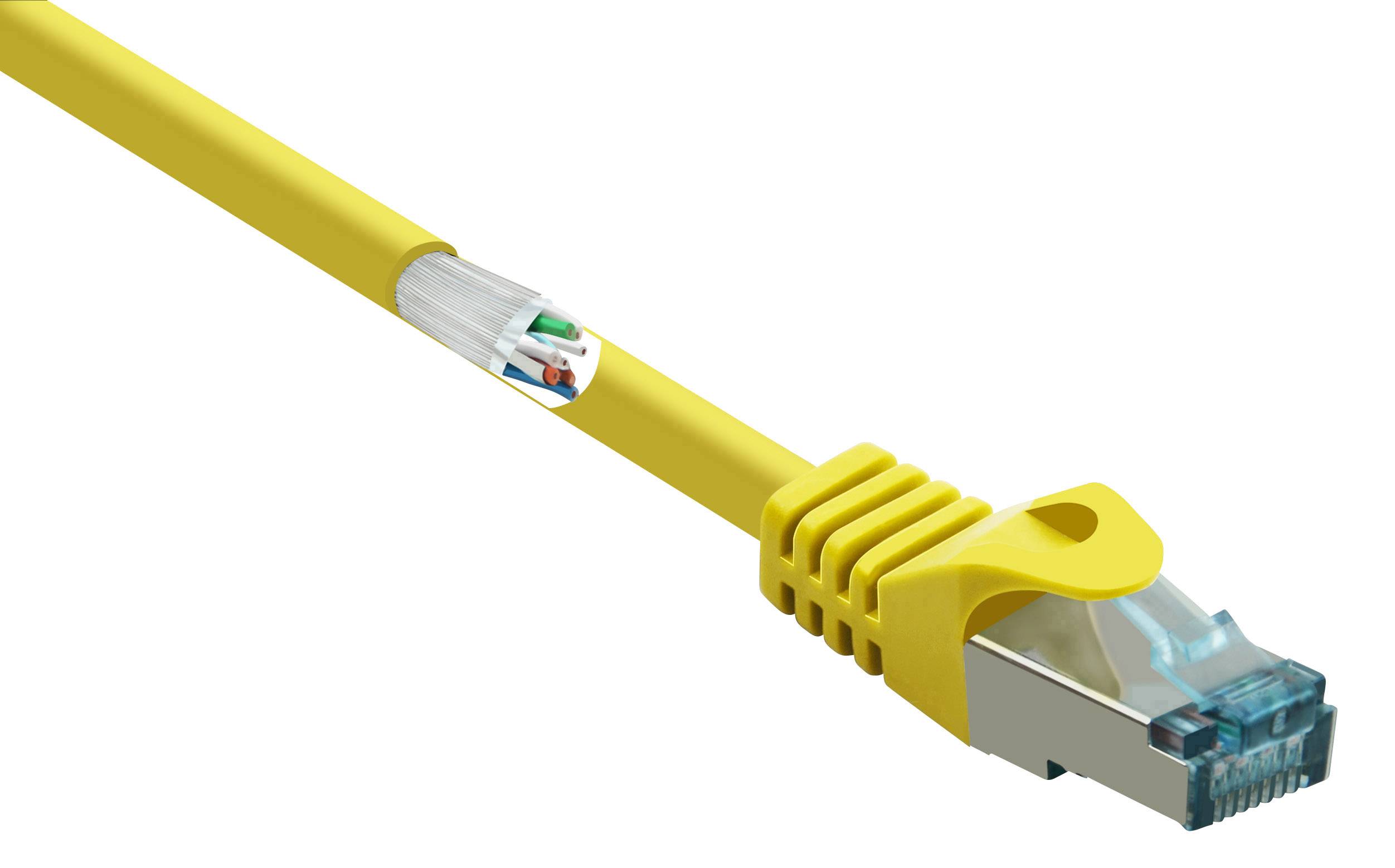 Renkforce RF-5153668 RJ45 Netwerkkabel, patchkabel CAT 6A S/FTP 3.00 m Geel Snagless, Vlambestendig 1 stuk(s)