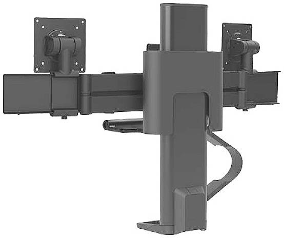 Ergotron TRACE™ Monitor-tafelbeugel Aantal monteerbare displays: 2 Display(s) 53,3 cm (21") - 68,6 cm (27") Zwart Draaib