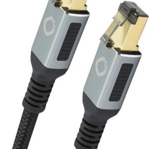 Oehlbach D1C13354 RJ45 Netwerkkabel, patchkabel CAT 8.1 3.00 m Zwart Vergulde steekcontacten, Afgeschermd (drievoudig) 1 Oehlbach D1C13354 RJ45 Netwerkkabel, patchkabel CAT 8.1 3.00 m Zwart Vergulde steekcontacten, Afgeschermd (drievoudig) 1
