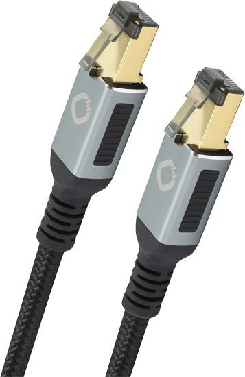 Oehlbach D1C13355 RJ45 Netwerkkabel, patchkabel CAT 8.1 5.00 m Zwart Vergulde steekcontacten, Afgeschermd (drievoudig) 1
