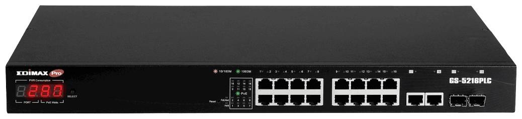 EDIMAX GS-5216PLC GS-5216PLC Netwerk switch 16 + 2 poorten