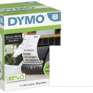 DYMO 2166659 Rol met etiketten 102 x 210 mm Wit 140 stuk(s) Permanent hechtend Verzendetiketten DYMO 2166659 Rol met etiketten 102 x 210 mm Wit 140 stuk(s) Permanent hechtend Verzendetiketten