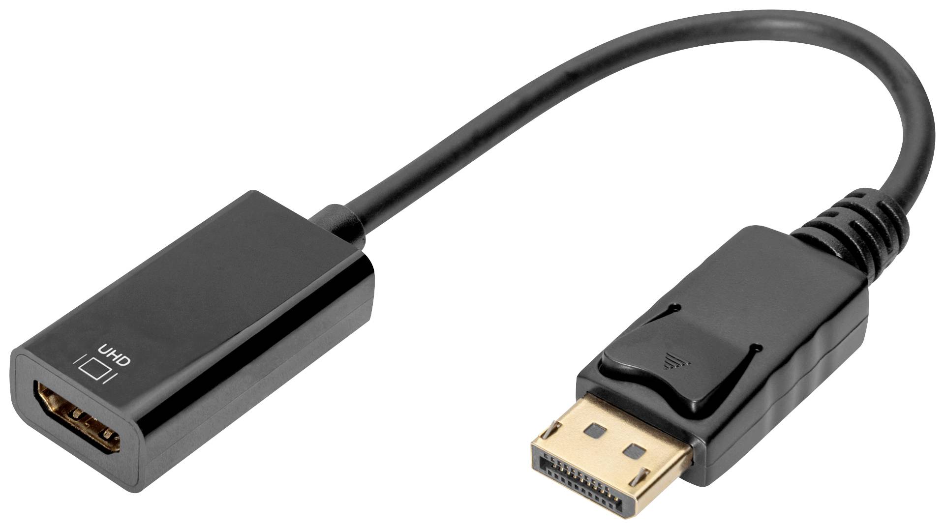 Digitus DB-340415-002-S DisplayPort-kabel DisplayPort / HDMI Aansluitkabel DisplayPort-stekker, HDMI-A-bus 0.20 m Zwart