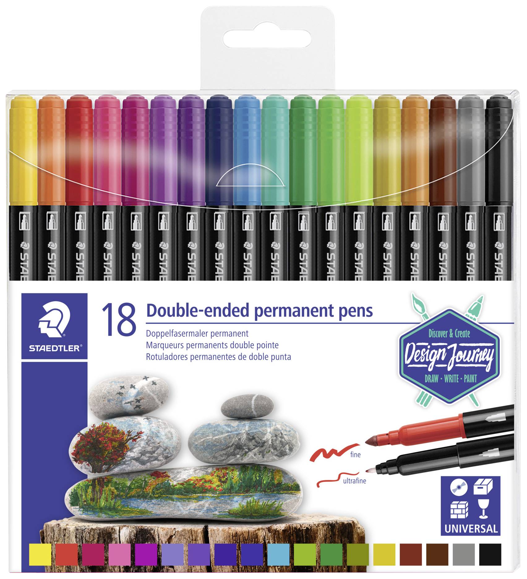 Staedtler Viltstift 3187 TB18 3.0 mm 18 stuk(s)