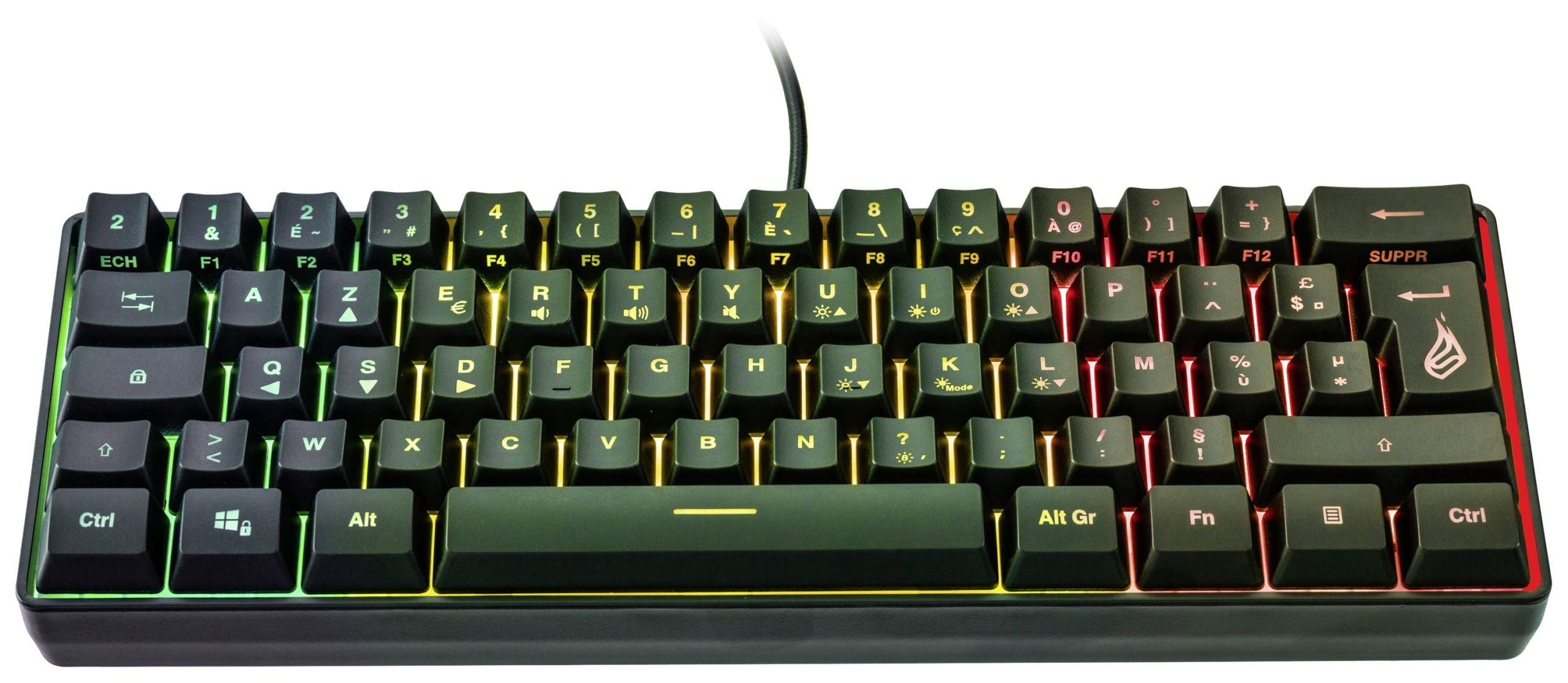 Surefire Gaming KingPin X1 Gaming-toetsenbord Kabelgebonden, USB AZERTY, Frans Zwart Verlicht, Multimediatoetsen