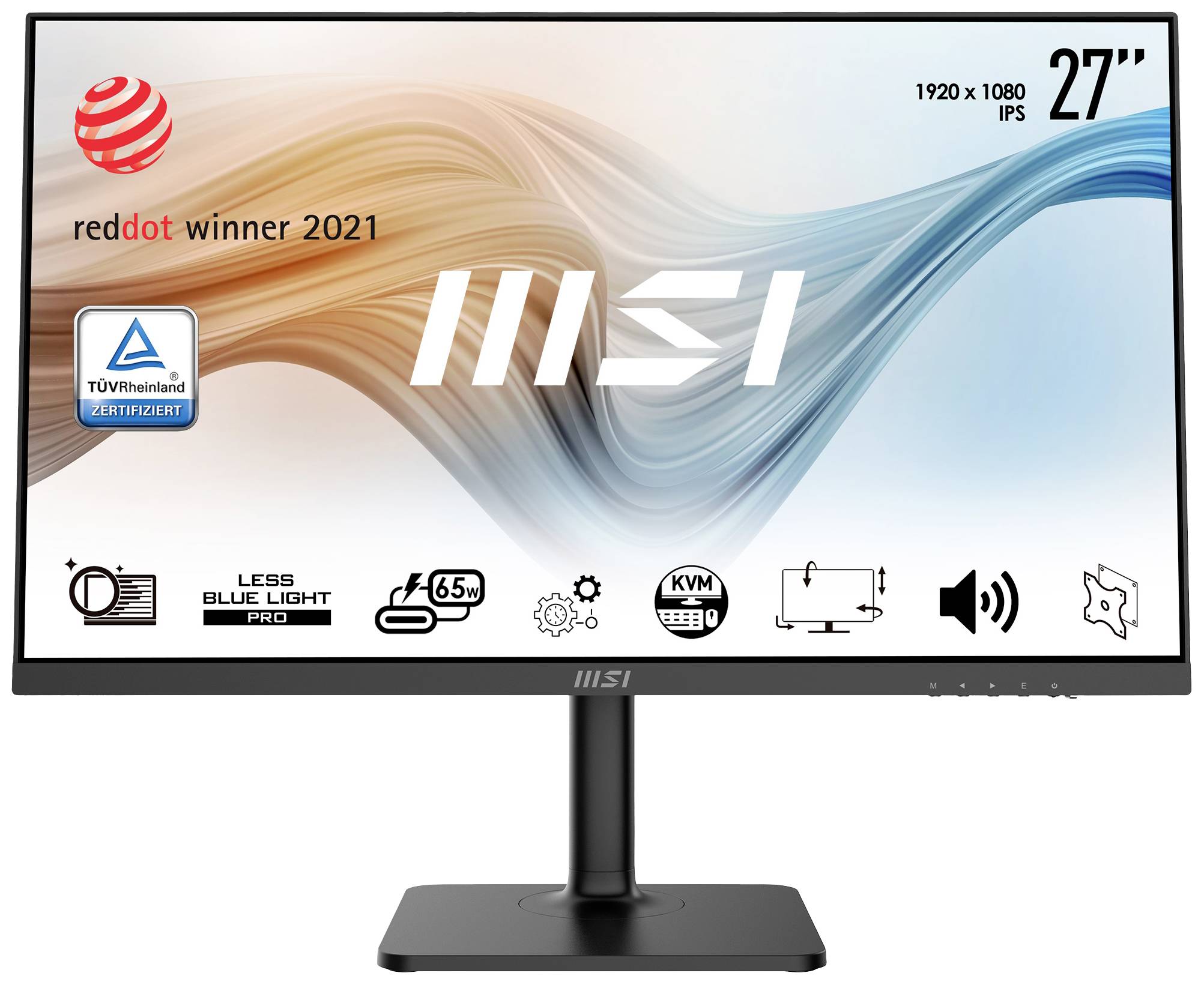 MSI Modern MD272PDE LED-monitor Energielabel F (A - G) 68.6 cm (27 inch) 1920 x 1080 Pixel 16:9 5 ms HDMI, USB-C, Displa