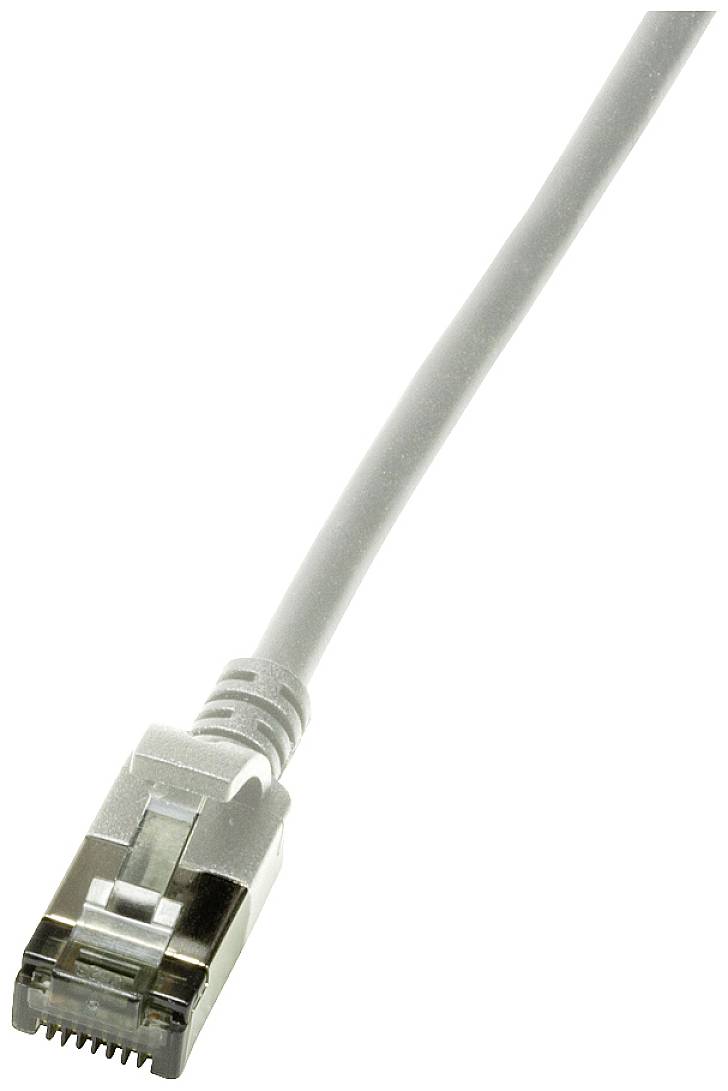 LogiLink CQ9022S RJ45 Netwerkkabel, patchkabel CAT 6A U/FTP 0.50 m Grijs Extreem dun, Vlambestendig, Flexibel, Folie afs