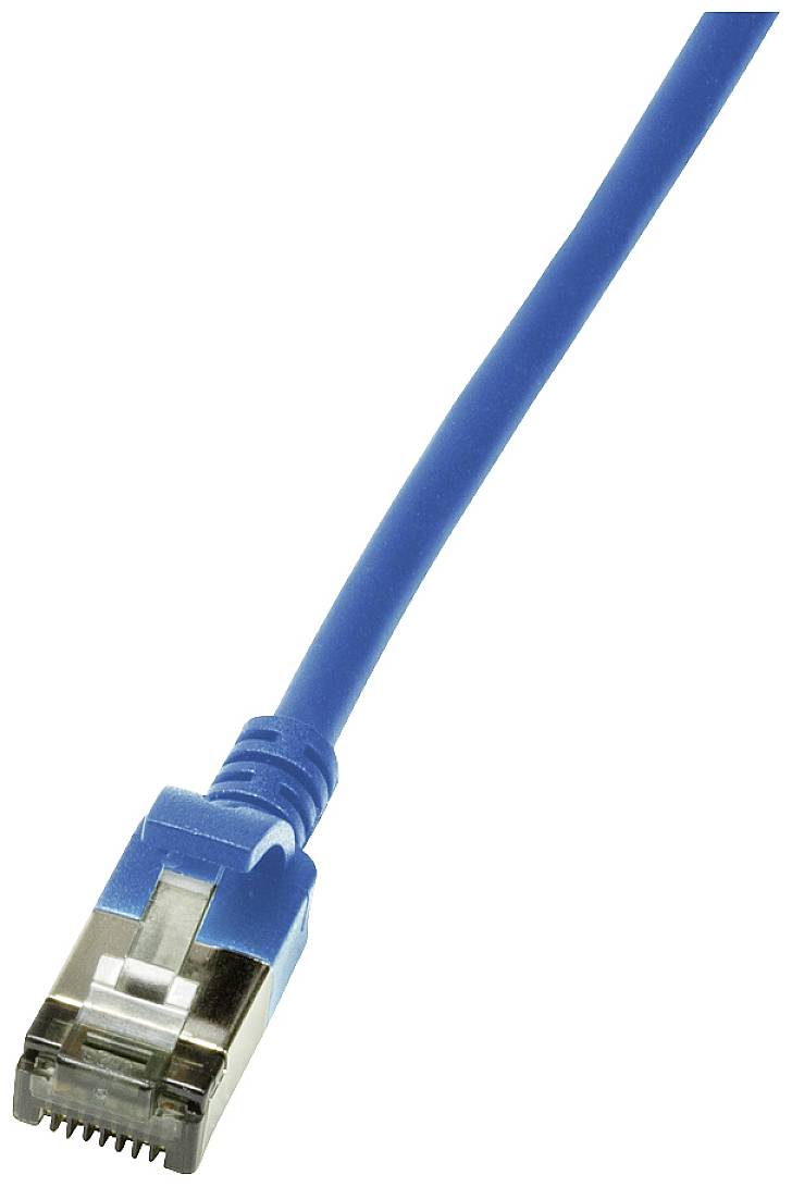 LogiLink CQ9036S RJ45 Netwerkkabel, patchkabel CAT 6A U/FTP 1.00 m Blauw Extreem dun, Vlambestendig, Flexibel, Folie afs
