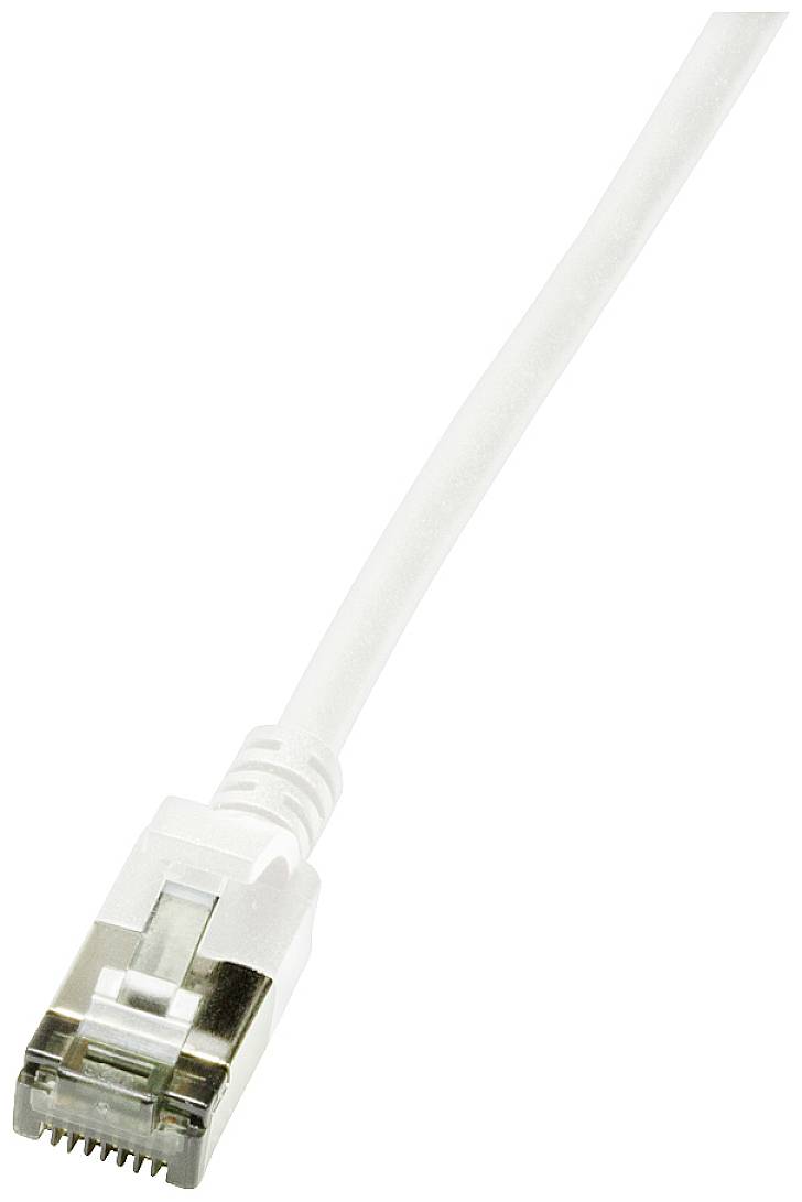 LogiLink CQ9071S RJ45 Netwerkkabel, patchkabel CAT 6A U/FTP 5.00 m Wit Extreem dun, Vlambestendig, Flexibel, Folie afsch