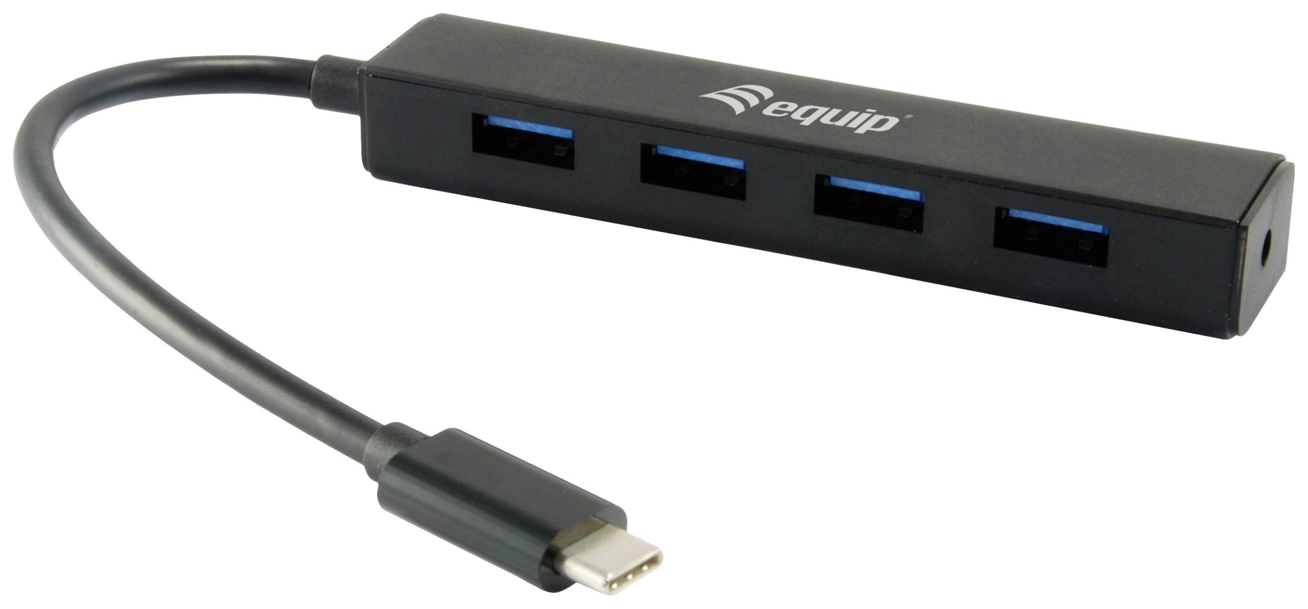 Equip Equip Life USB 3.1 Type-C to 4-Port USB 3.0 Hub 128954 USB-hub 4 poorten USB-A USB 3.1 Gen1 5 GBit/s Met USB-C ste