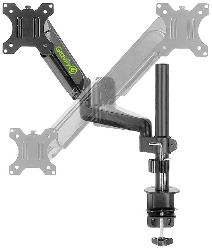 Gravity SA 6131 B Monitor-tafelbeugel Aantal monteerbare displays: 1 Display(s) 33,0 cm (13") - 68,6 cm (27") Zwart Zwen