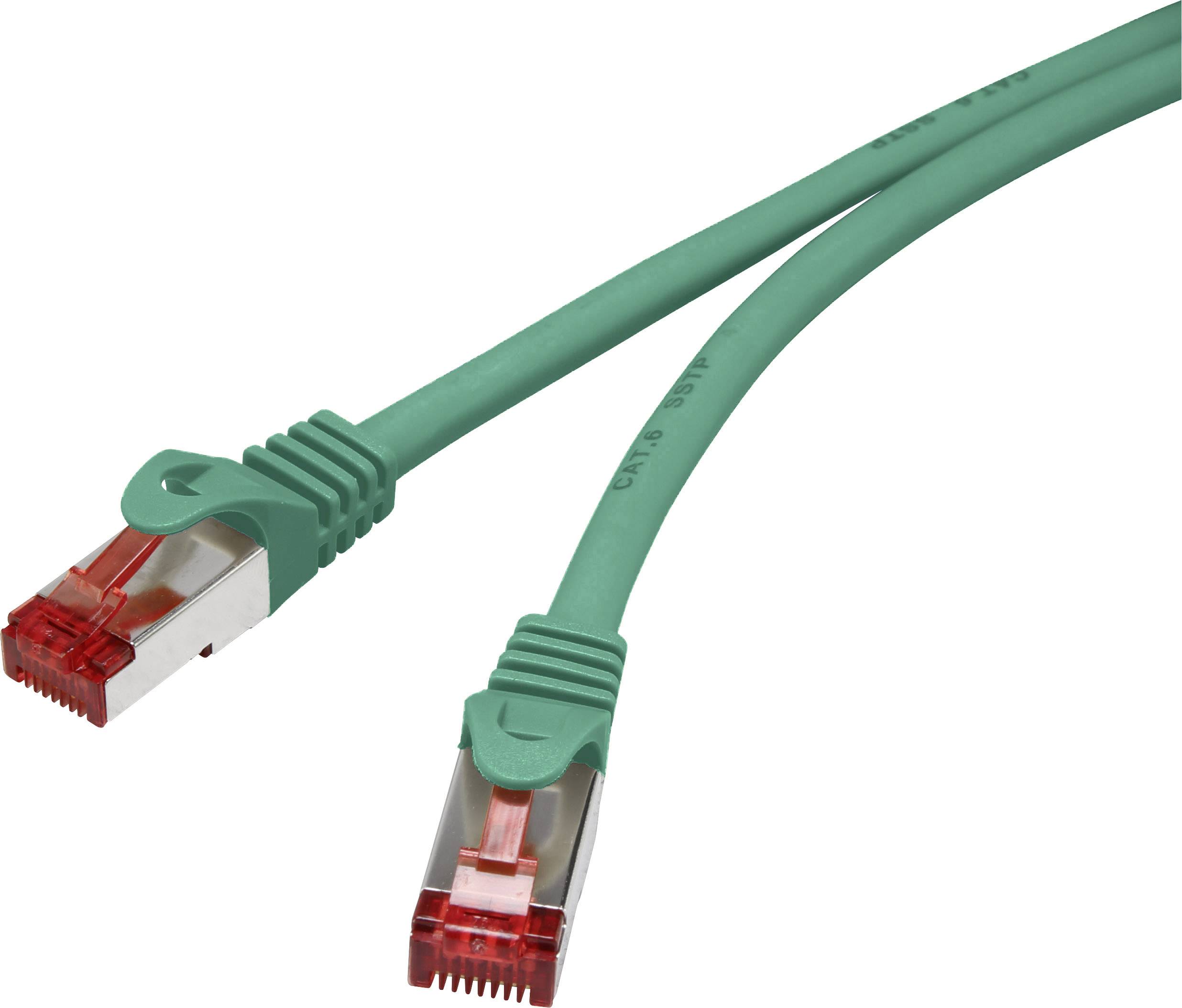 Renkforce RF-5239500 RJ45 Netwerkkabel, patchkabel CAT 6 S/FTP 1.00 m Groen Snagless, Vergulde steekcontacten, Vlambeste