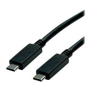 ROLINE GREEN USB 3.2 Gen 2 kabel, met PD 20V5A, Emark, C-C, M/M, zwart, 1 m