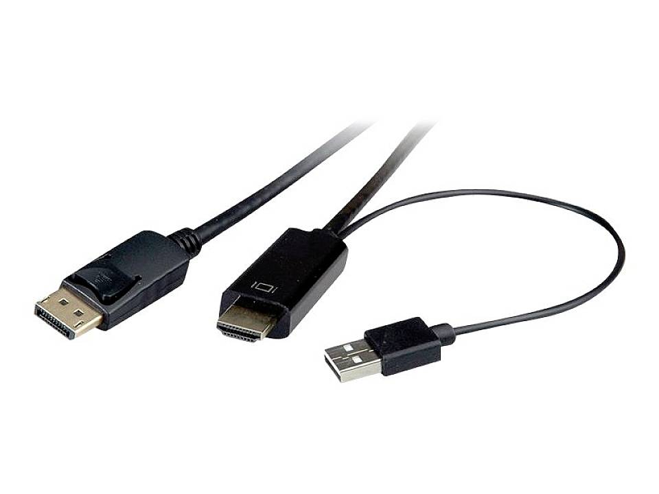 ROLINE HDMI kabel UltraHDTV - DisplayPort, M/M, zwart, 3 m
