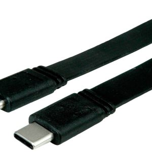VALUE USB4 Gen 3 Kabel, C-C, M/M, 8K UHD-2, 40Gbit/s, Emark, 100W, extra plat, zwart, 0,5 m VALUE USB4 Gen 3 Kabel, C-C, M/M, 8K UHD-2, 40Gbit/s, Emark, 100W, extra plat, zwart, 0,5 m
