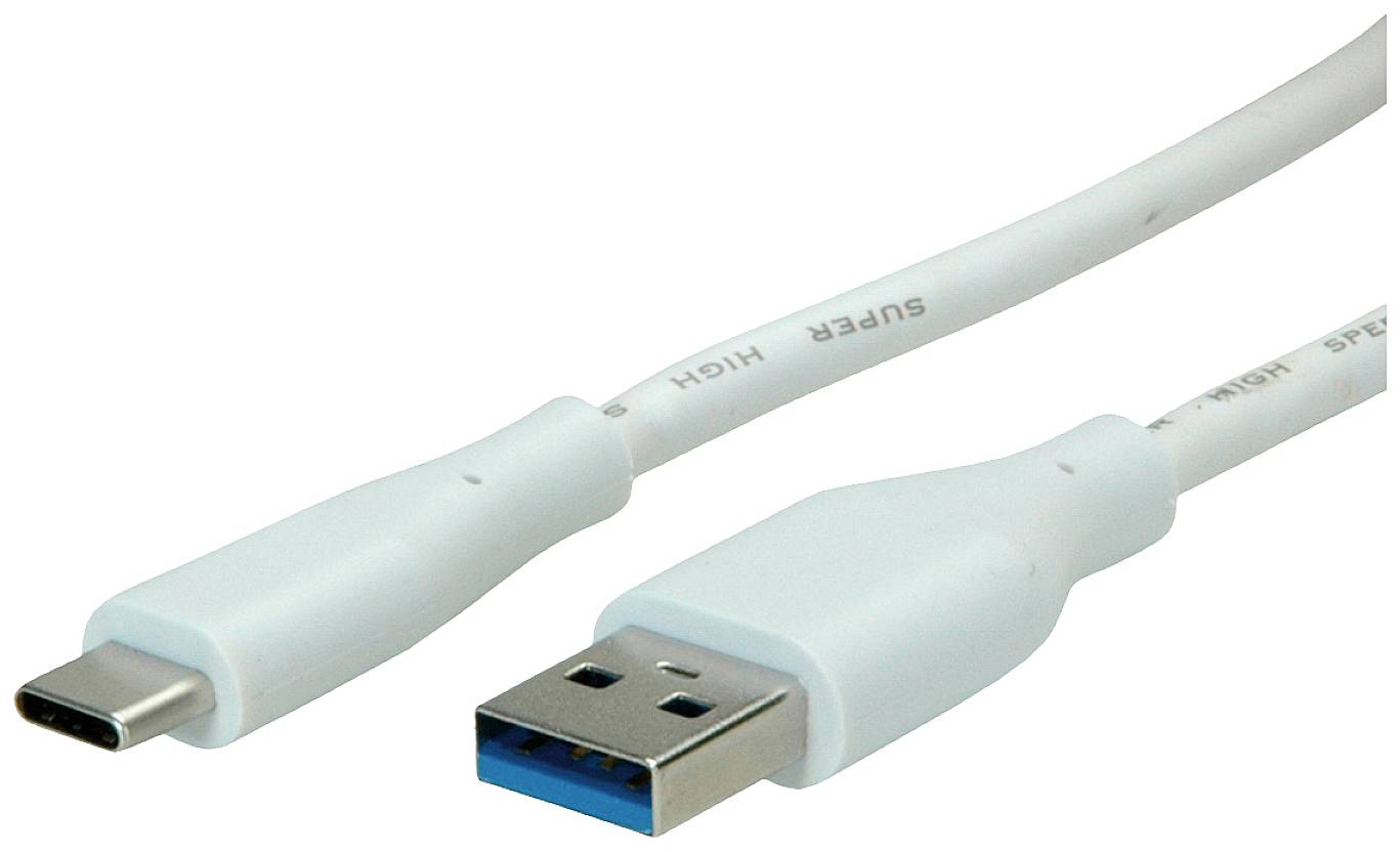 VALUE USB 3.2 Gen 1 kabel, A-C, M/M, wit, 3 m