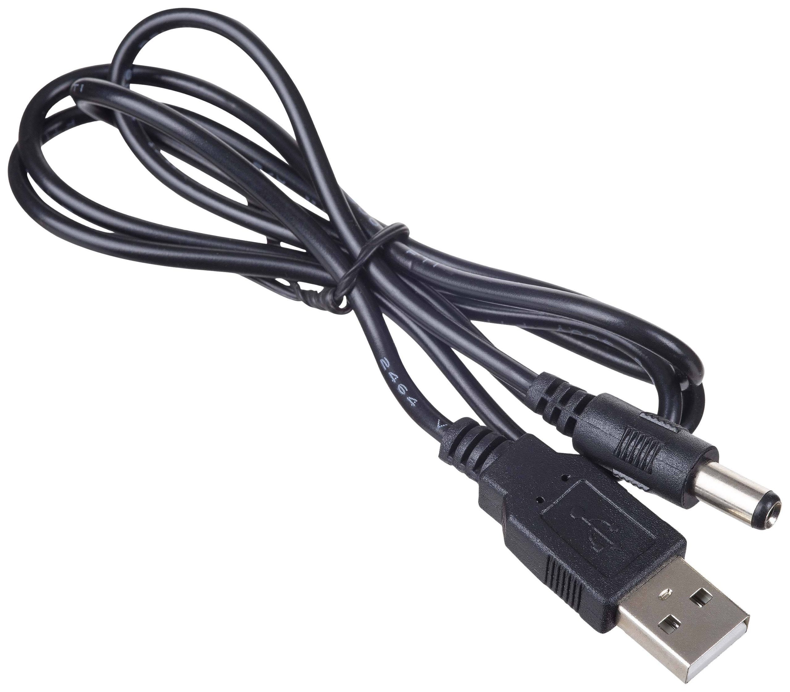 Akyga AK-DC-04 USB-laadkabel DC-stekker 5,5 mm 0.80 m Zwart